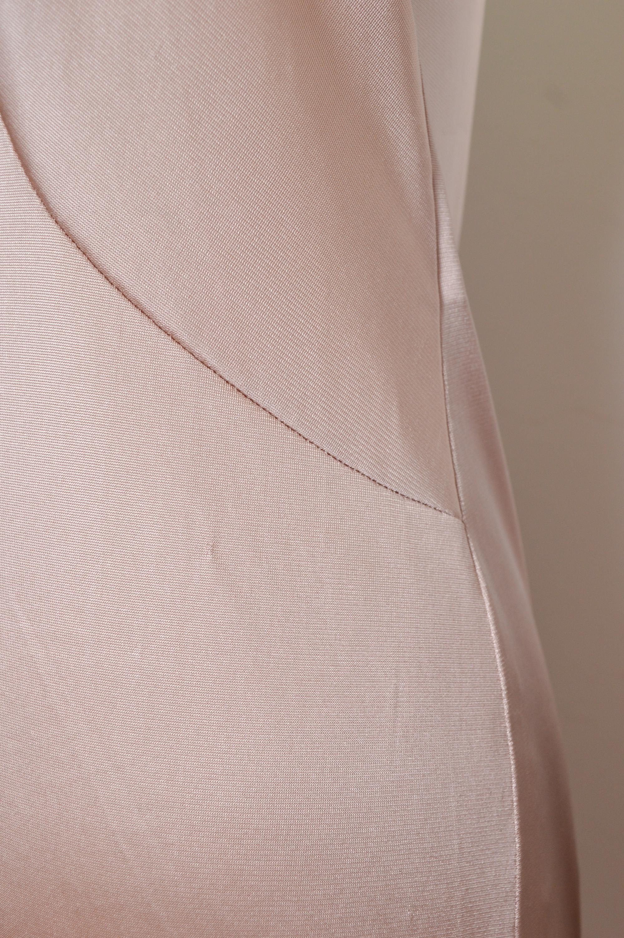 S/S 1997 Dolce & Gabbana Peach Nude Naked Knee length Slip Dress For Sale 8