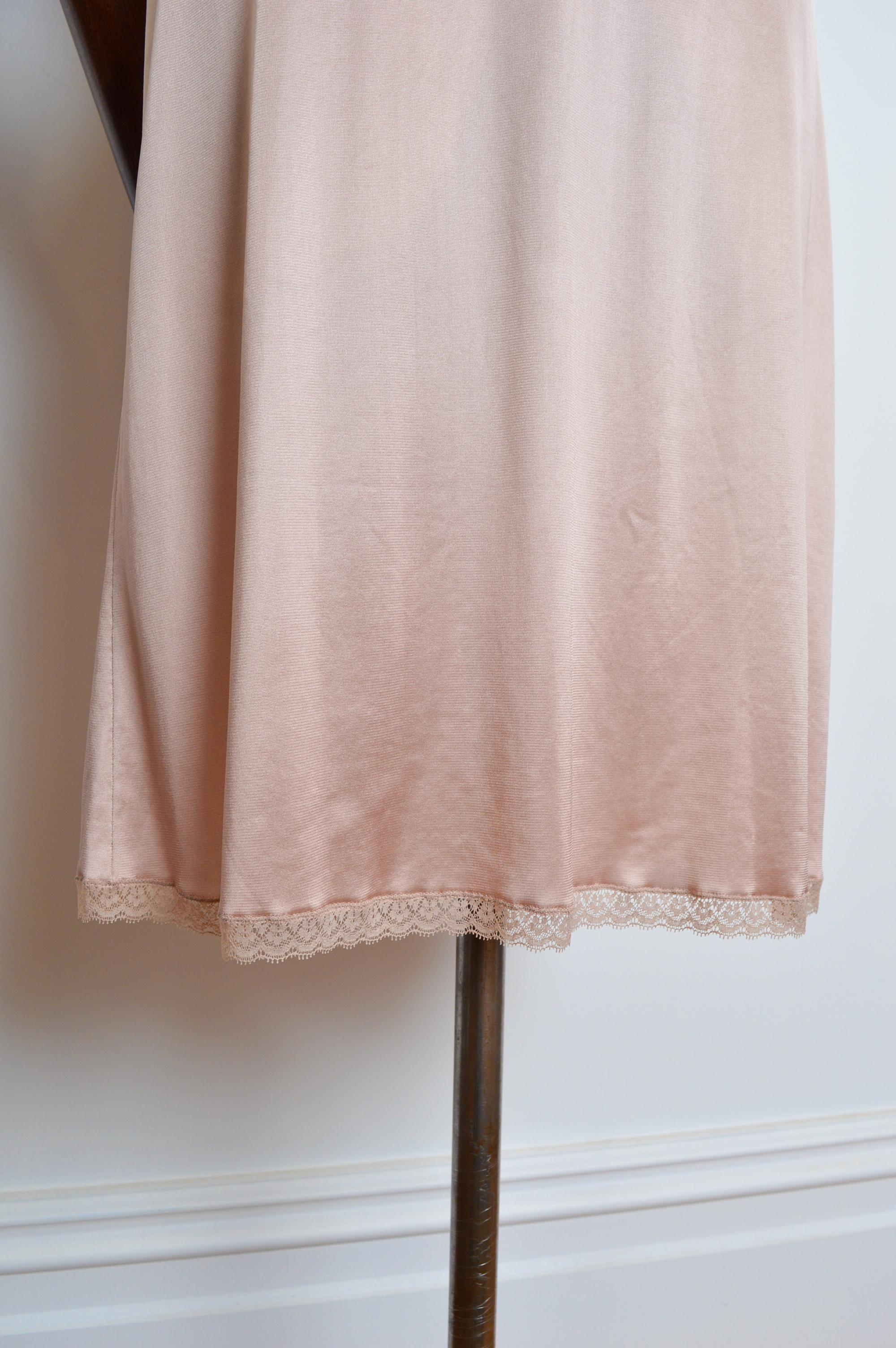S/S 1997 Dolce & Gabbana Peach Nude Naked Knee length Slip Dress For Sale 9