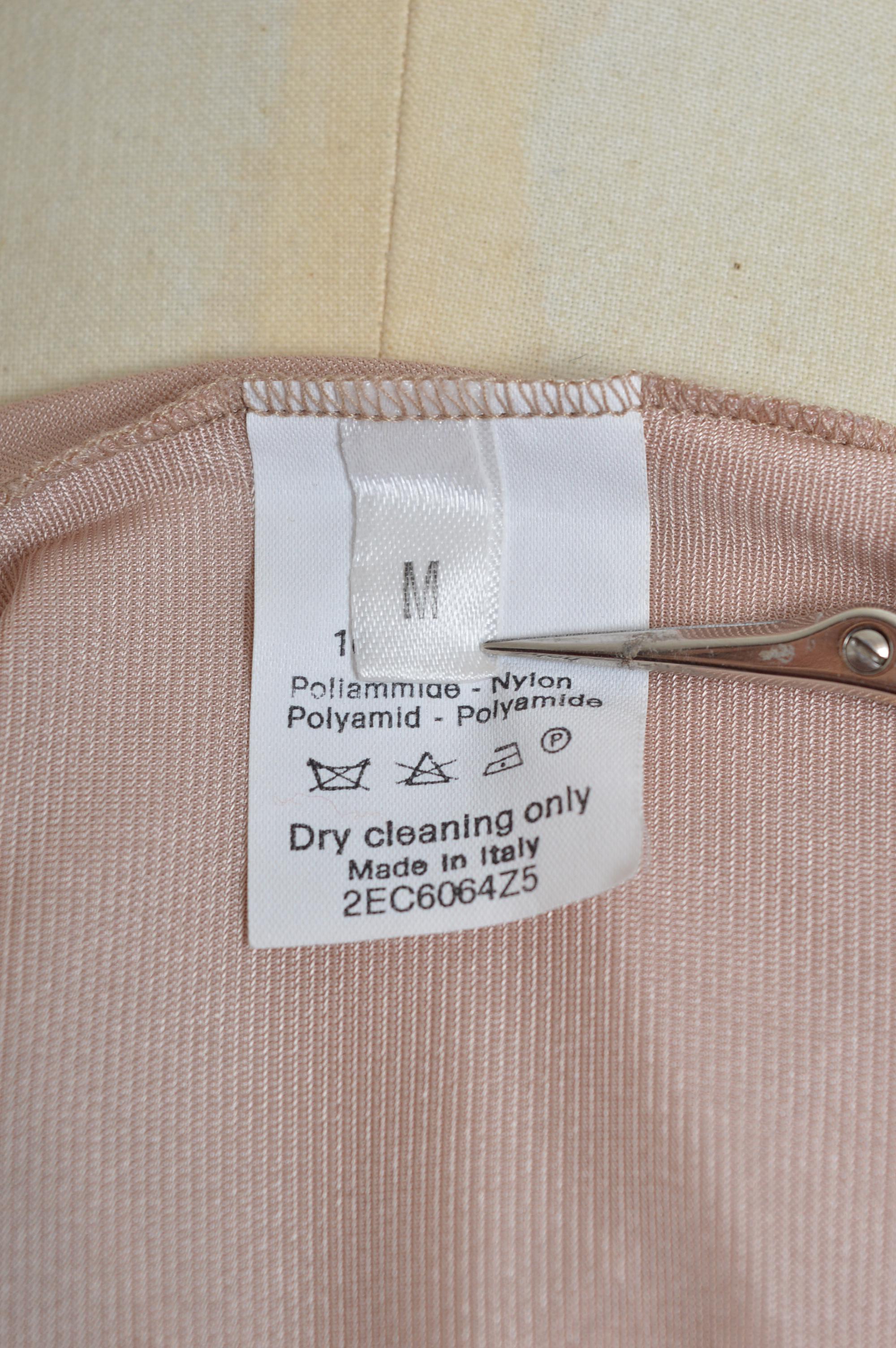 S/S 1997 Dolce & Gabbana Peach Nude Naked Knee length Slip Dress For Sale 10