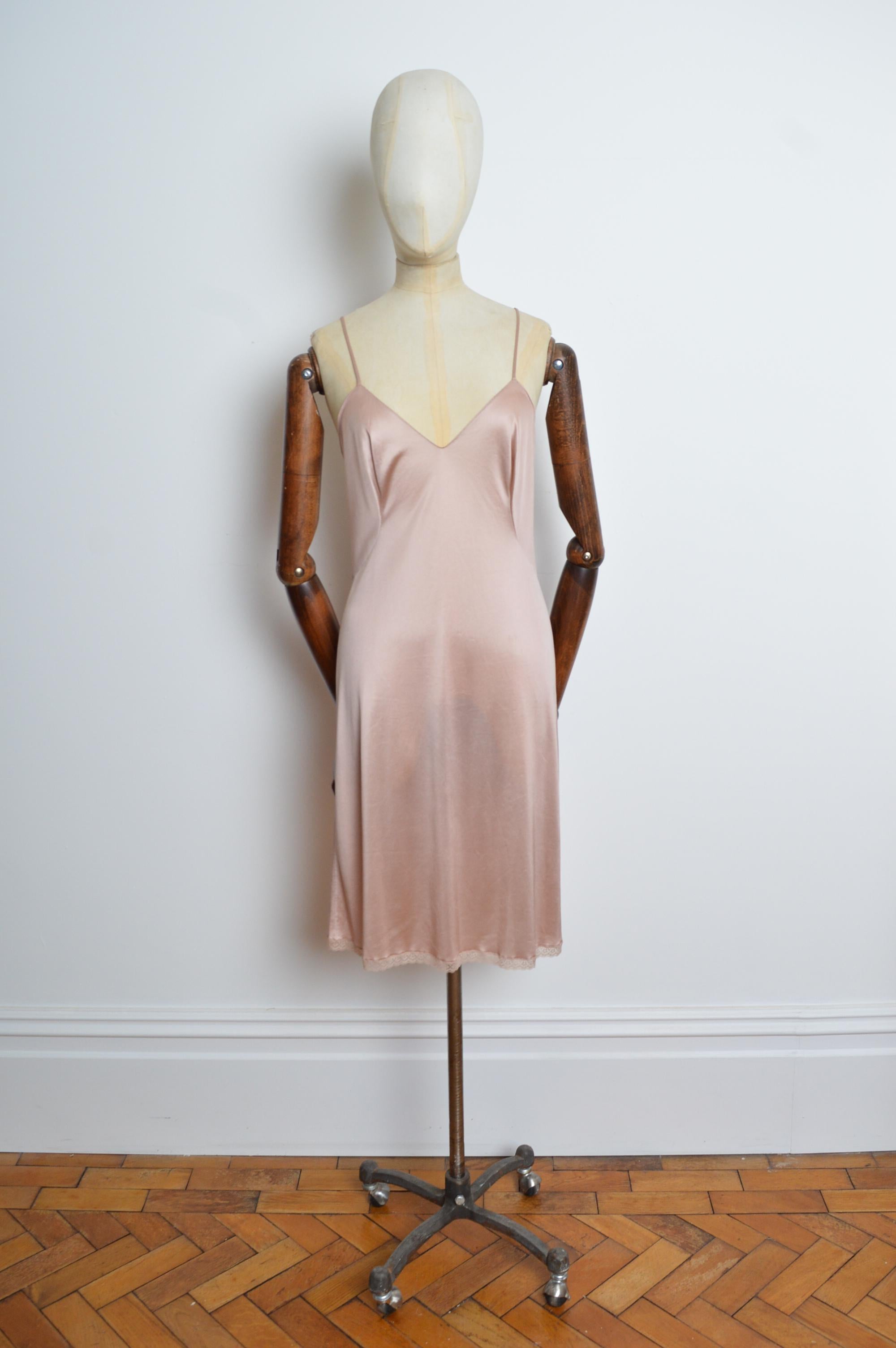 Women's S/S 1997 Dolce & Gabbana Peach Nude Naked Knee length Slip Dress For Sale