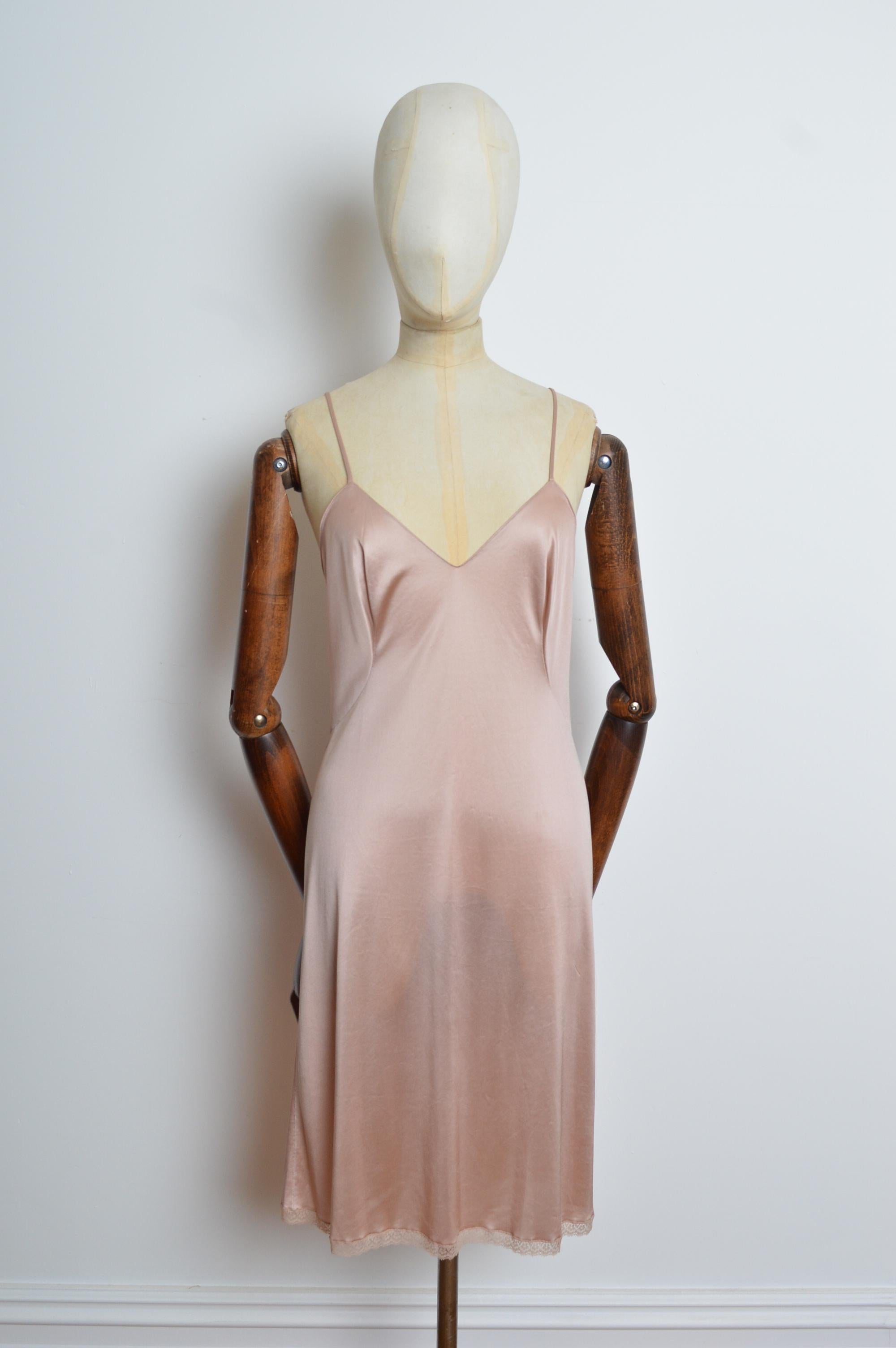 S/S 1997 Dolce & Gabbana Peach Nude Naked Knee length Slip Dress For Sale 3