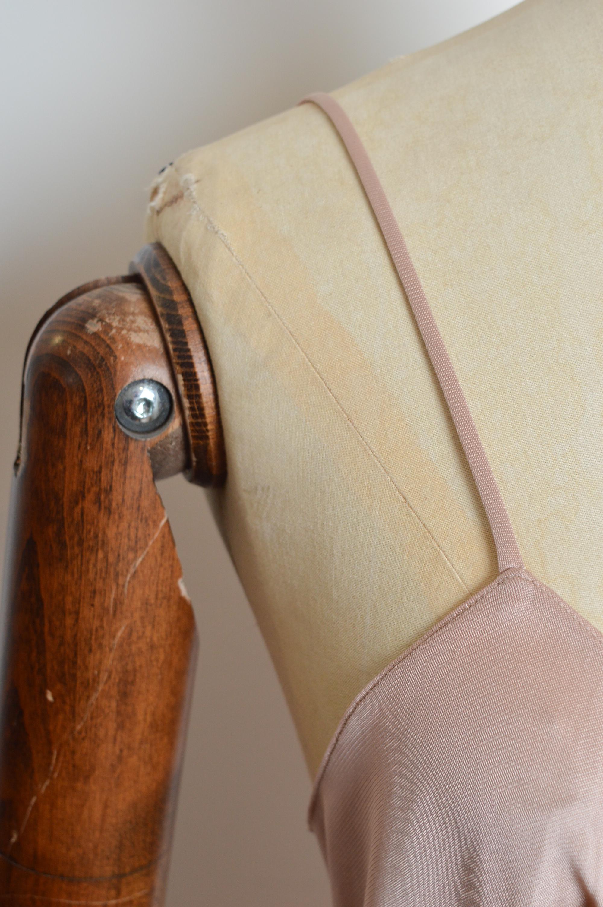 S/S 1997 Dolce & Gabbana Peach Nude Naked Knee length Slip Dress For Sale 4