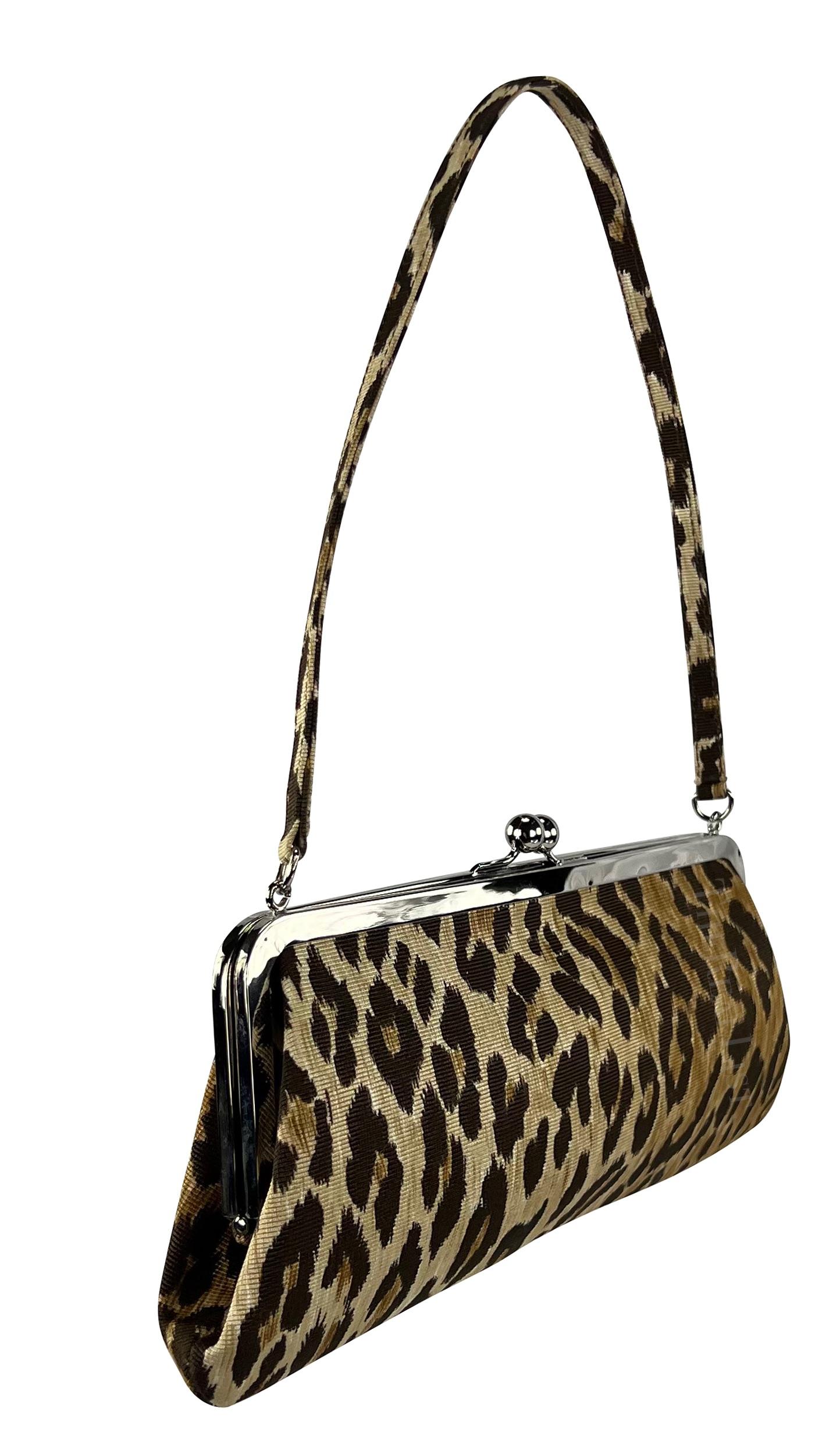 S/S 1997 Dolce & Gabbana Runway Cheetah Print Fabric Evening Shoulder Bag 2