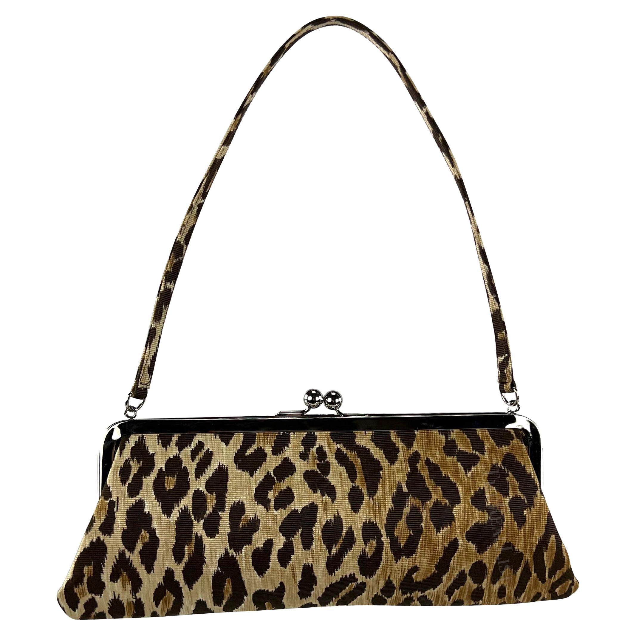 S/S 1997 Dolce & Gabbana Runway Cheetah Print Fabric Evening Shoulder Bag 3