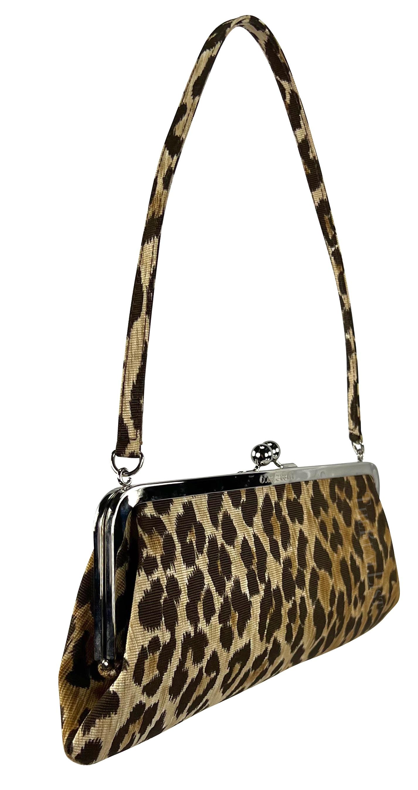 S/S 1997 Dolce & Gabbana Runway Cheetah Print Fabric Evening Shoulder Bag 5
