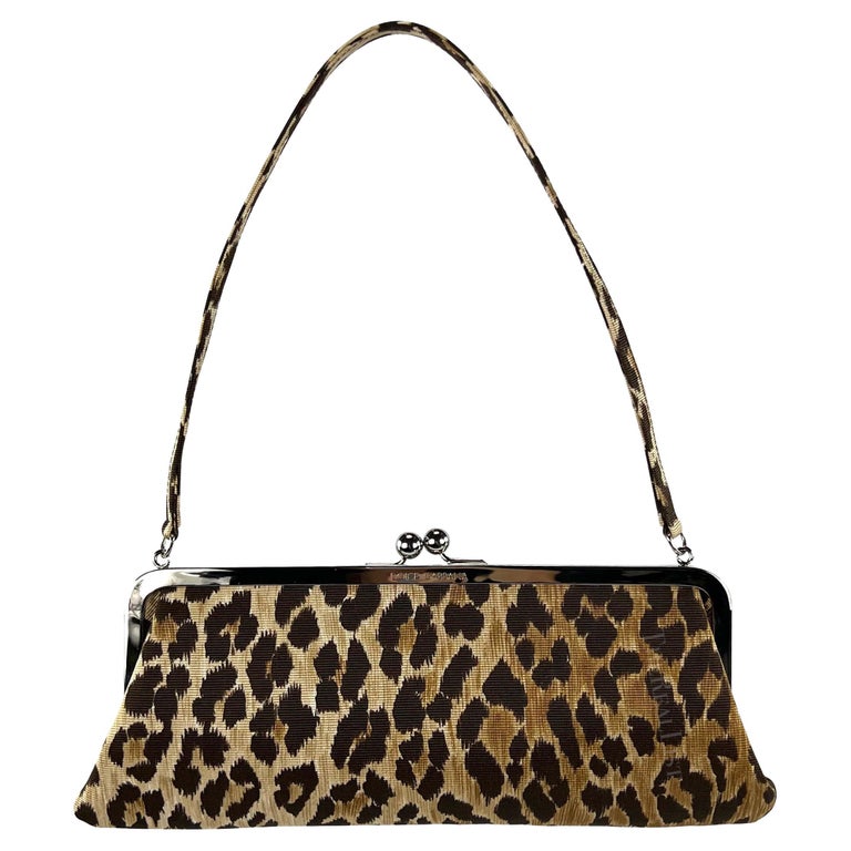 S/S 1997 Dolce & Gabbana Runway Cheetah Print Fabric Evening Shoulder Bag