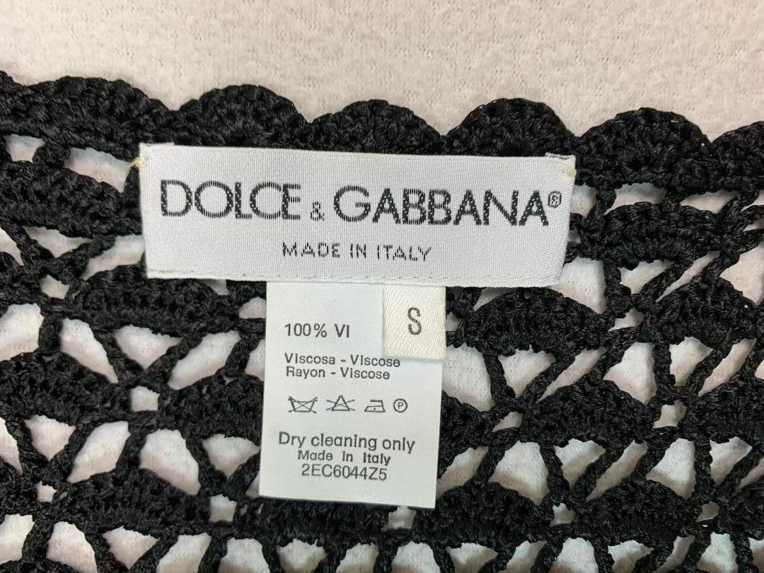 S/S 1997 Dolce & Gabbana Sheer Black Knit Micro Mini Dress In Excellent Condition In Yukon, OK