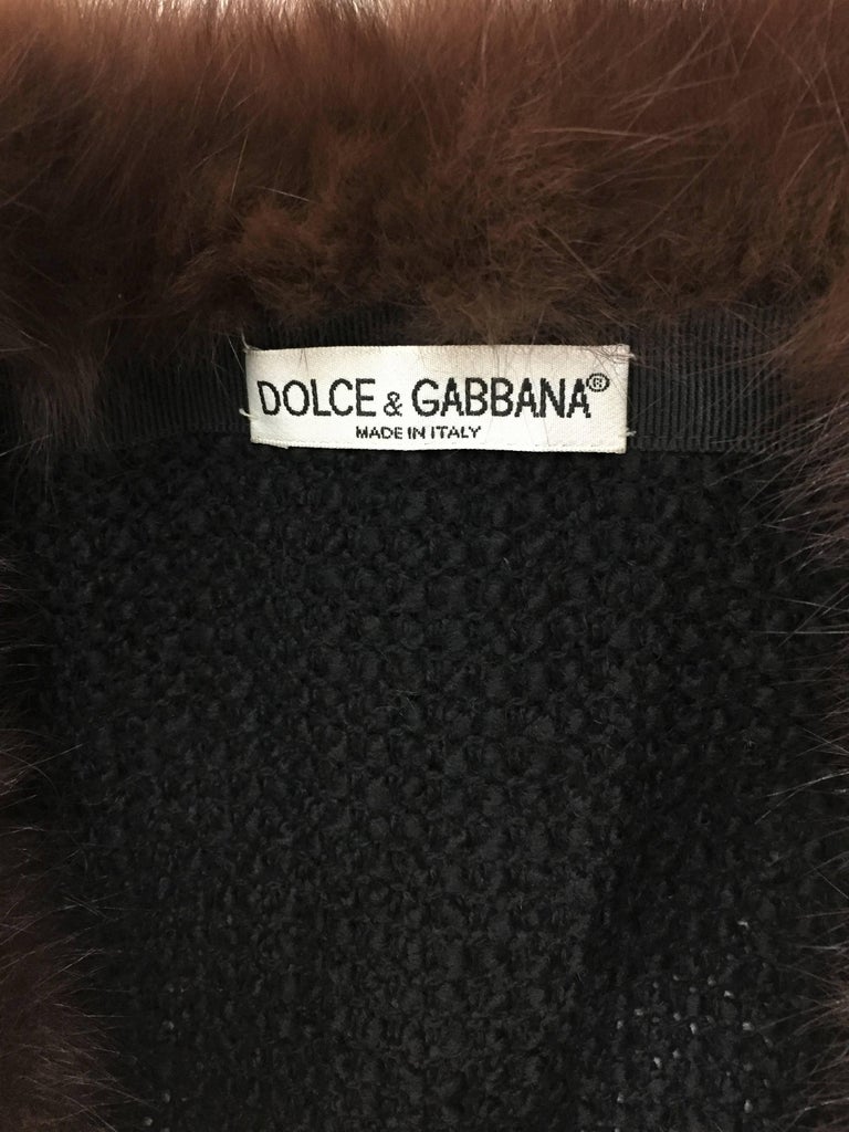 S/S 1997 Dolce and Gabbana Sheer Knit 40's Pin-Up Sweater Dress Mink ...