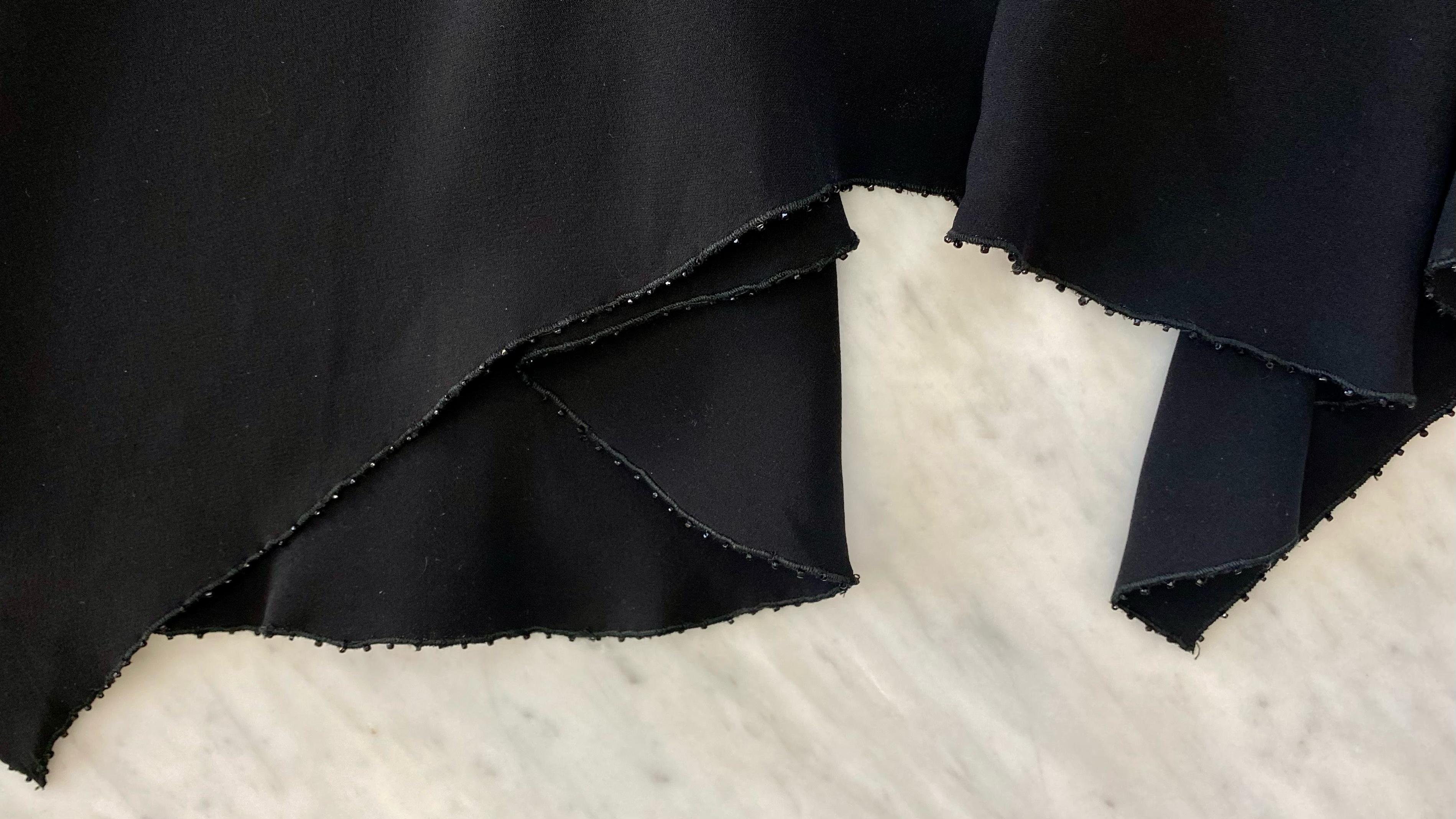 S/S 1997 - Gianni Versace Couture - Robe noire à manches longues avec perles et strass en vente 5