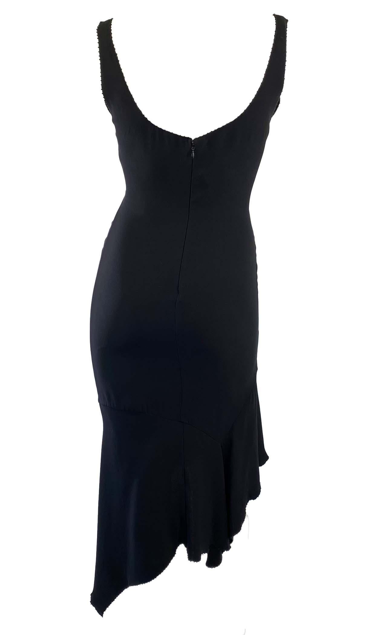 S/S 1997 - Gianni Versace Couture - Robe noire à manches longues avec perles et strass en vente 1
