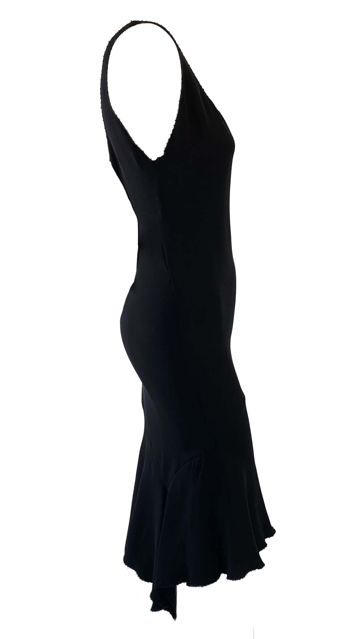 S/S 1997 - Gianni Versace Couture - Robe noire à manches longues avec perles et strass en vente 3