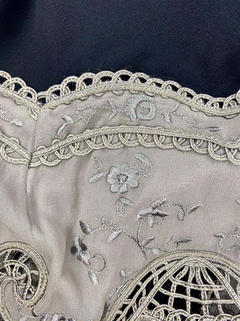 S/S 1997 Gianni Versace Couture Runway Grey Lace Embroidered Dress For Sale 6