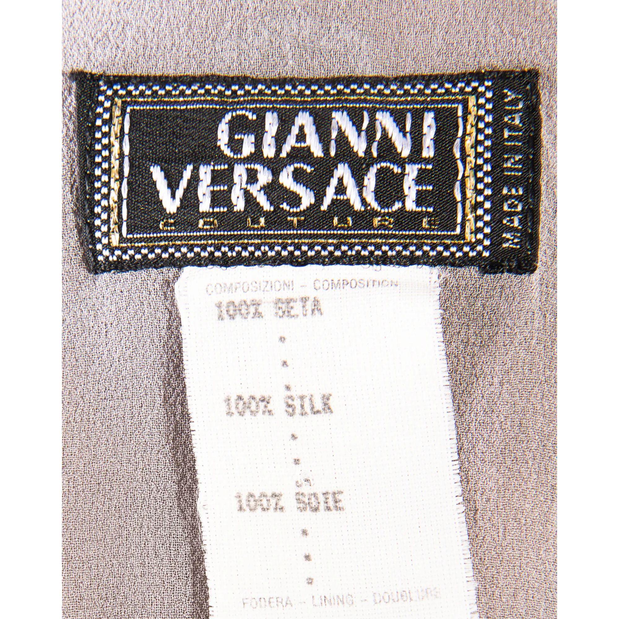 S/S 1997 Gianni Versace Gray Lace Bustier Midi Dress 5