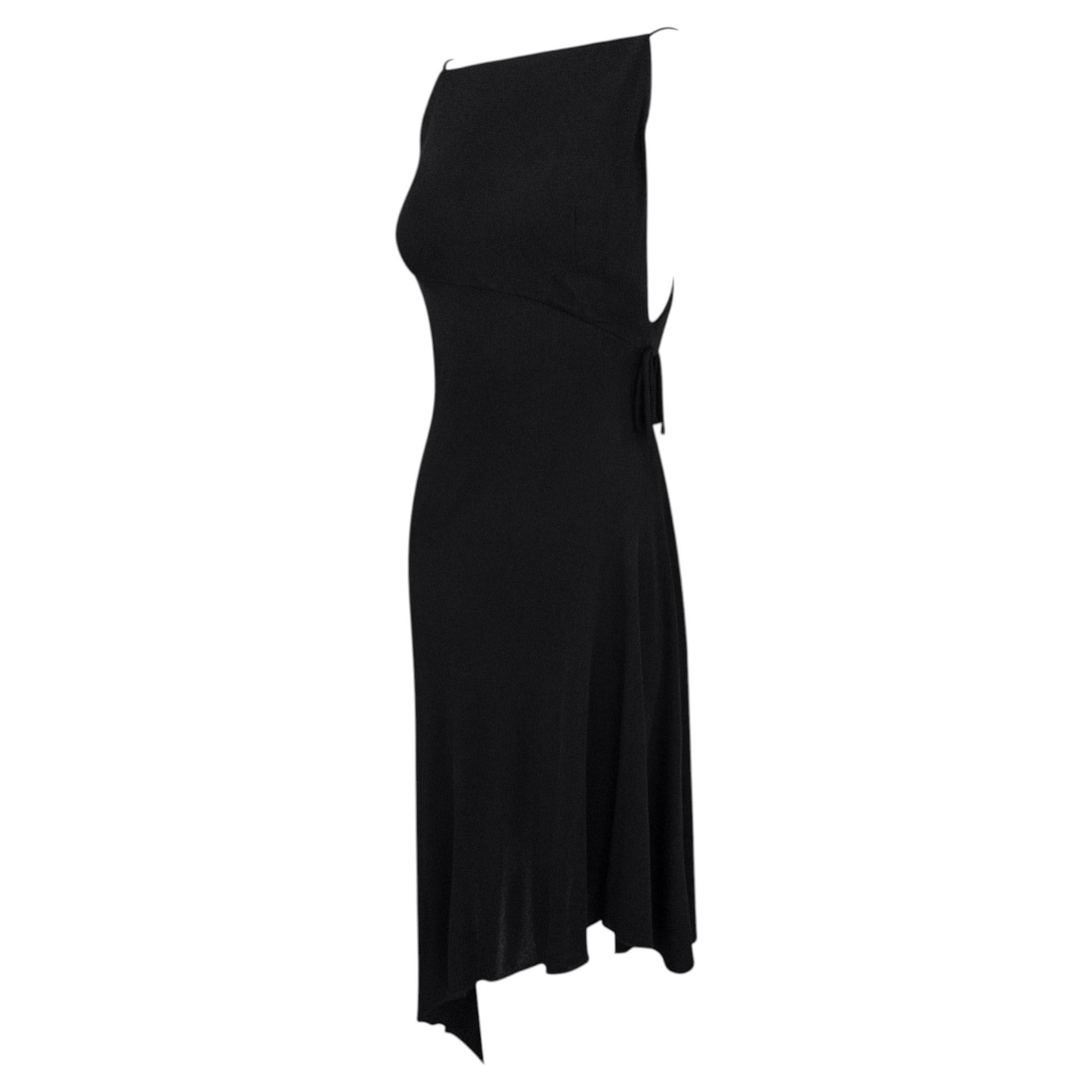 S/S 1997 Gianni Versace Laufsteg – Schwarzes, asymmetrisches Wickelkleid aus Viskose, IT42