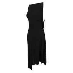 S/S 1997 Gianni Versace Laufsteg – Schwarzes, asymmetrisches Wickelkleid aus Viskose, IT42