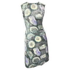 S/S 1997 Gianni Versace Silver Velvet Dandelion Tunic Dress