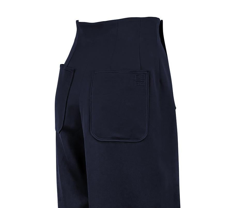 De las mujeres S/S 1997 Givenchy by John Galliano Pantalón largo recortado azul marino en venta