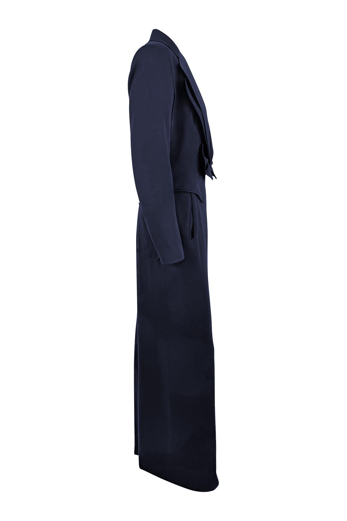 S/S 1997 Givenchy by John Galliano Pantalon court surdimensionné bleu marine Pour femmes en vente