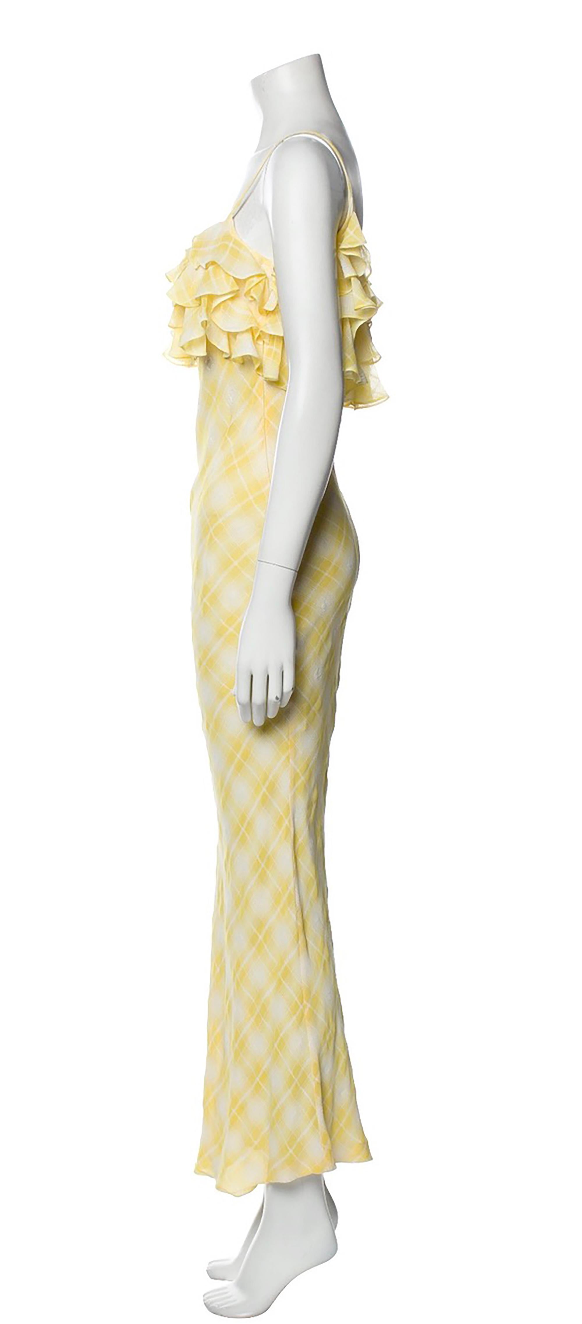 S/S 1997 GIVENCHY by John Galliano slip dress
Yellow printed sleeveless gown with ruffle
Condition: Excellent
22