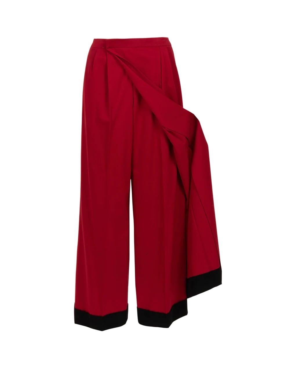 S/S 1997 Givenchy Long Red Jacket and Wrap Trouser Set In Excellent Condition In North Hollywood, CA