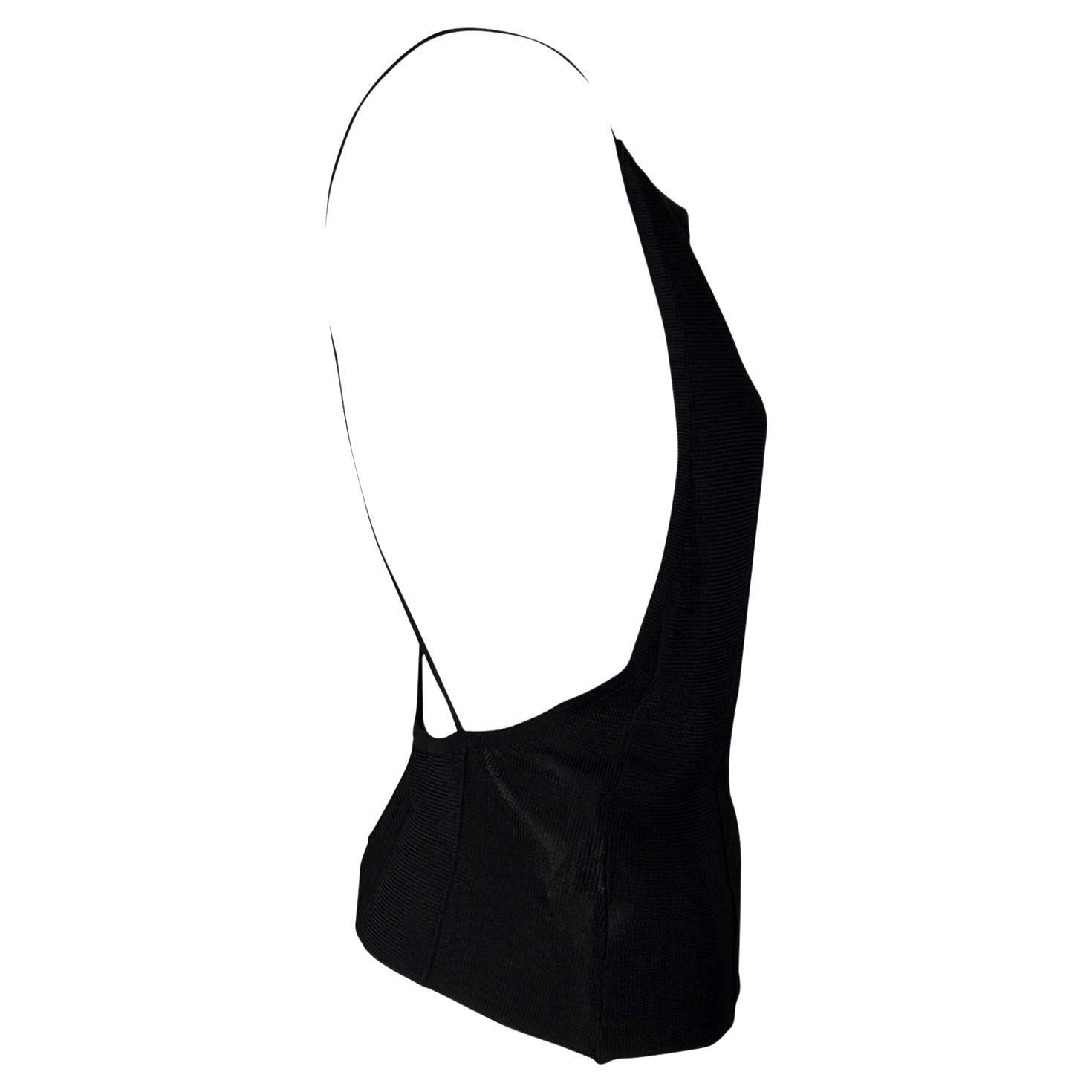 P/E 1997 Gucci by Tom Ford Top nero senza schienale in maglia di viscosa semitrasparente stretch In condizioni ottime a West Hollywood, CA