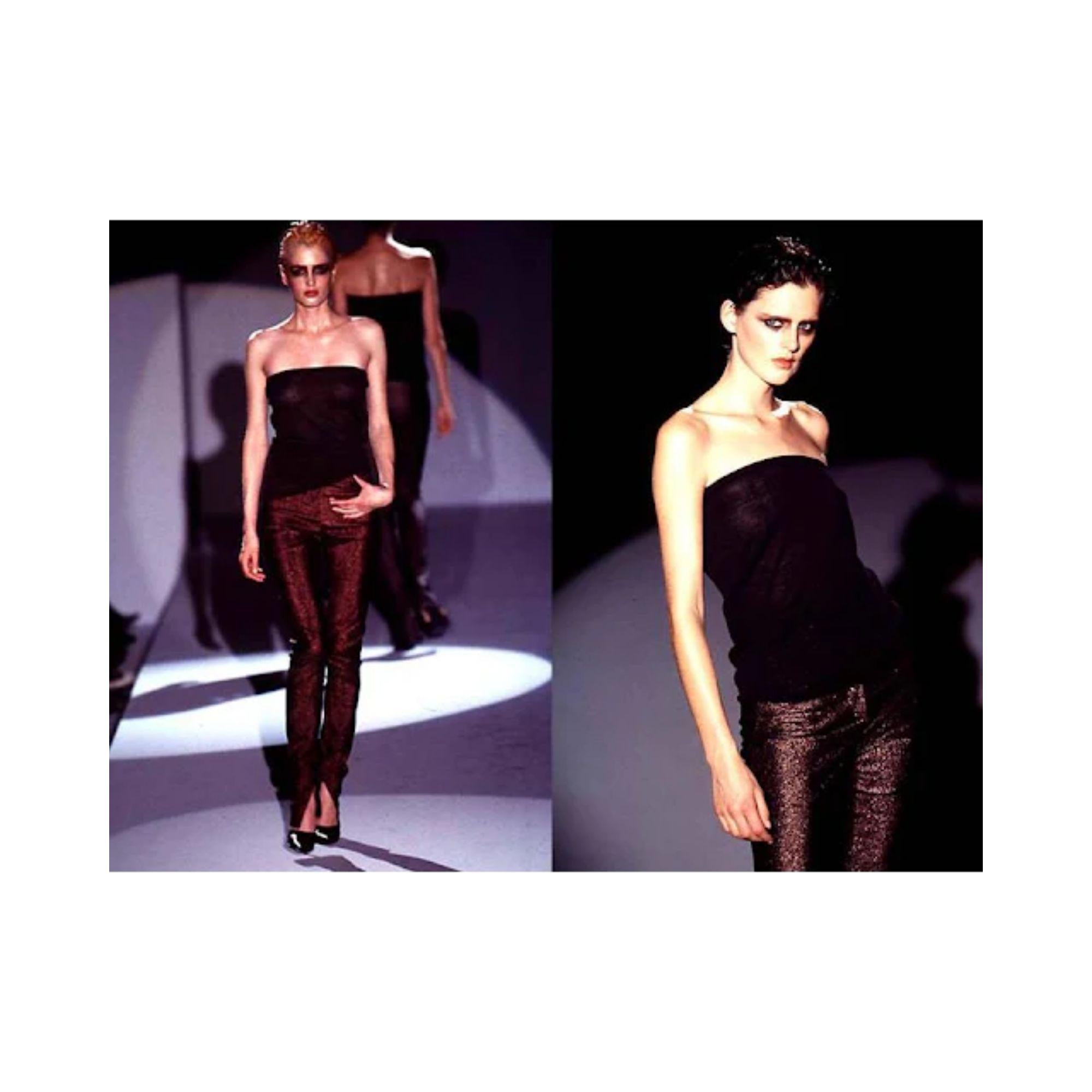 S/S 1997 Gucci by Tom Ford Black Lurex Disco Pants 2