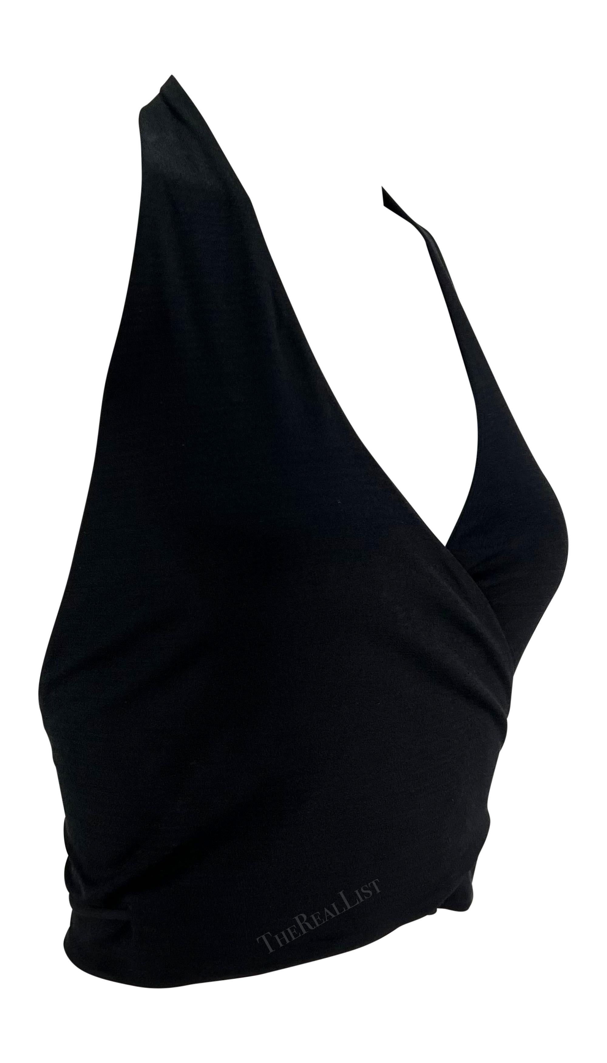 S/S 1997 Gucci by Tom Ford Black Silk Backless Wrap Halter Neck Wrap Top In Excellent Condition In West Hollywood, CA