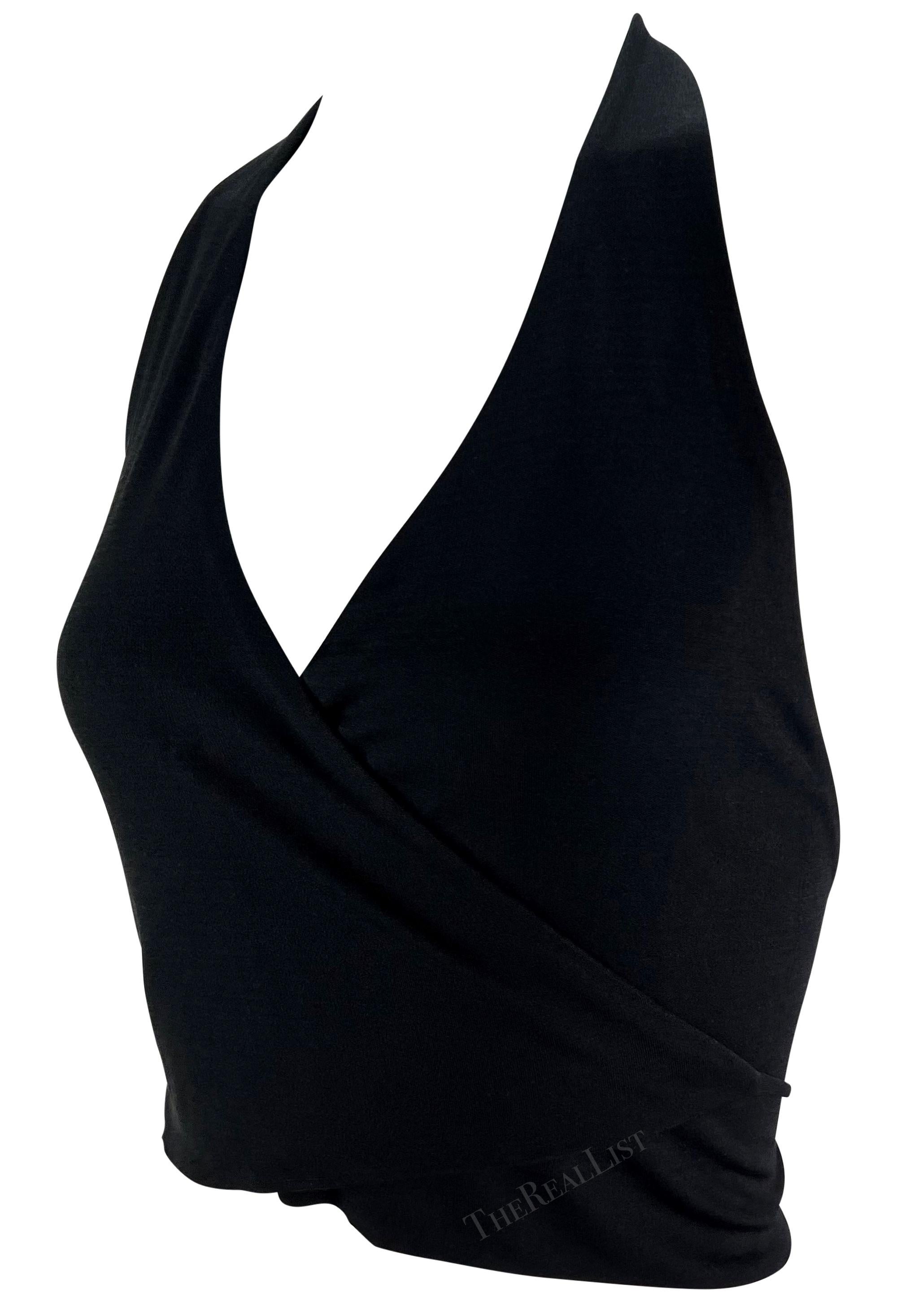 S/S 1997 Gucci by Tom Ford Black Silk Backless Wrap Halter Neck Wrap Top For Sale 1