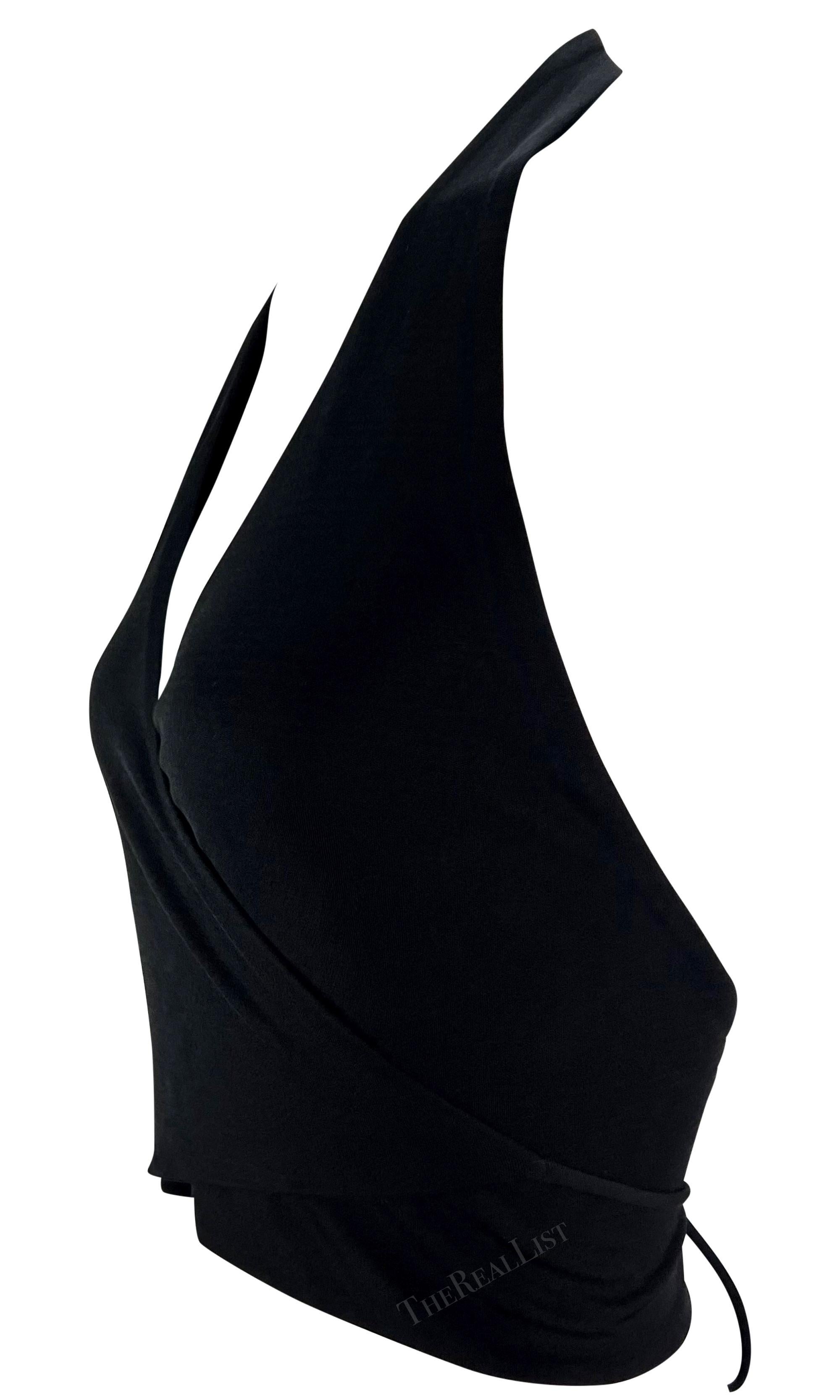 S/S 1997 Gucci by Tom Ford Black Silk Wrap Neck Halter Neck Wrap Top en vente 2