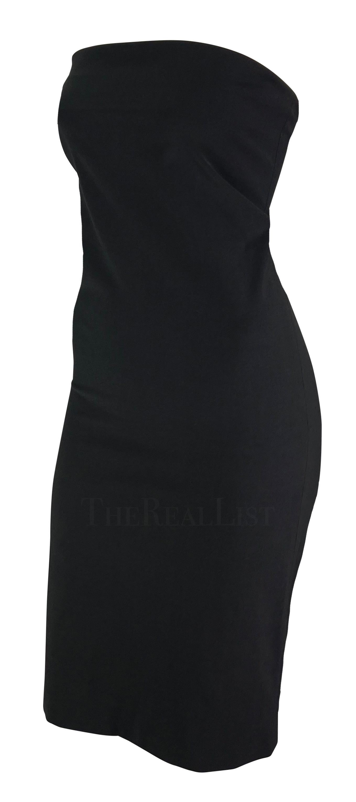 S/S 1997 Gucci by Tom Ford Black Strapless Bodycon Mini Dress  In Excellent Condition For Sale In West Hollywood, CA