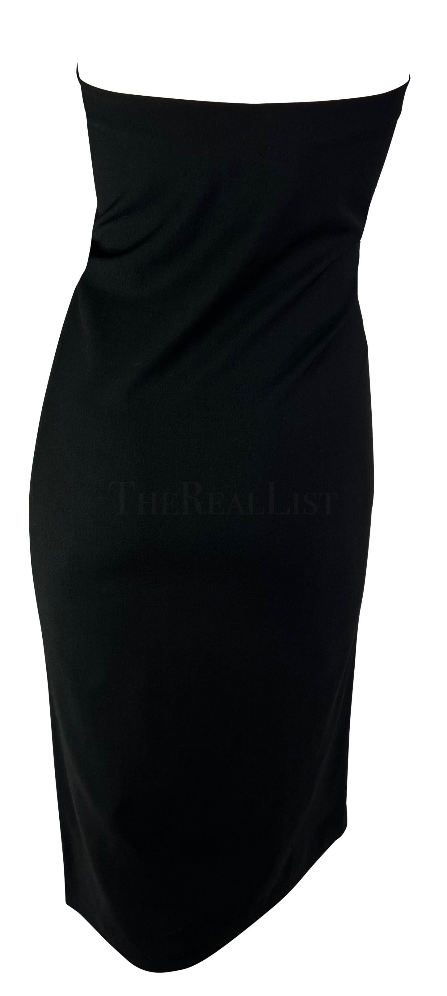 S/S 1997 Gucci by Tom Ford Black Strapless Bodycon Mini Dress  For Sale 3