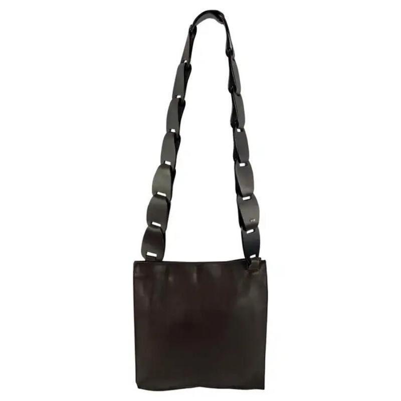 S/S 1997 Gucci for Tom Ford Umhängetasche aus braunem Leder mit Inerlocking Strap