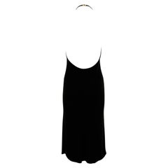 S/S 1997 Gucci by Tom Ford GG Buckle Black Stretch Backless Halter Top Dress