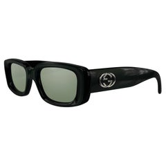 S/S 1997  Gucci by Tom Ford GG Logo Green Luster Acrylic Rectangular Sunglasses