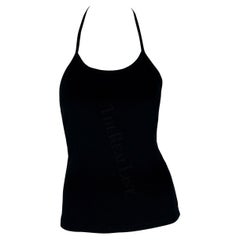 S/S 1997 Gucci by Tom Ford Logo Halter Ribbed Knit Stretch Backless Top