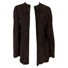 Vintage S/S 1997 Gucci by Tom Ford Naomi Runway Brown Suede Open Blouse Jacket