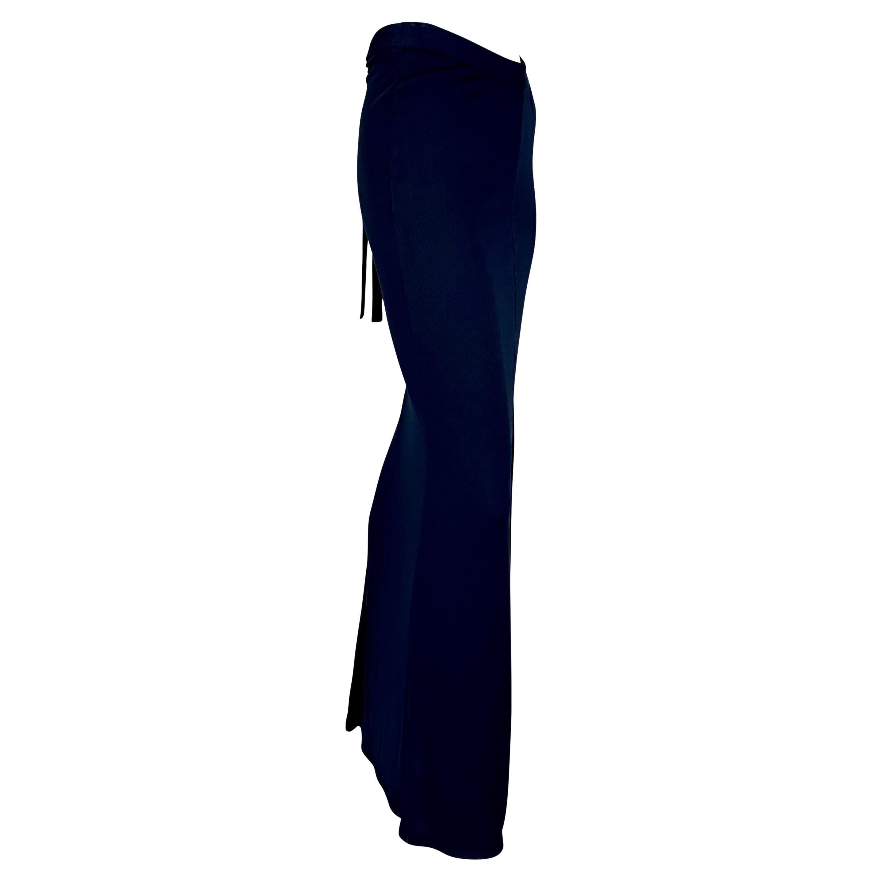 S/S 1997 Gucci by Tom Ford Navy Maxi Slit Buckle Tie Skirt Sample  For Sale 1