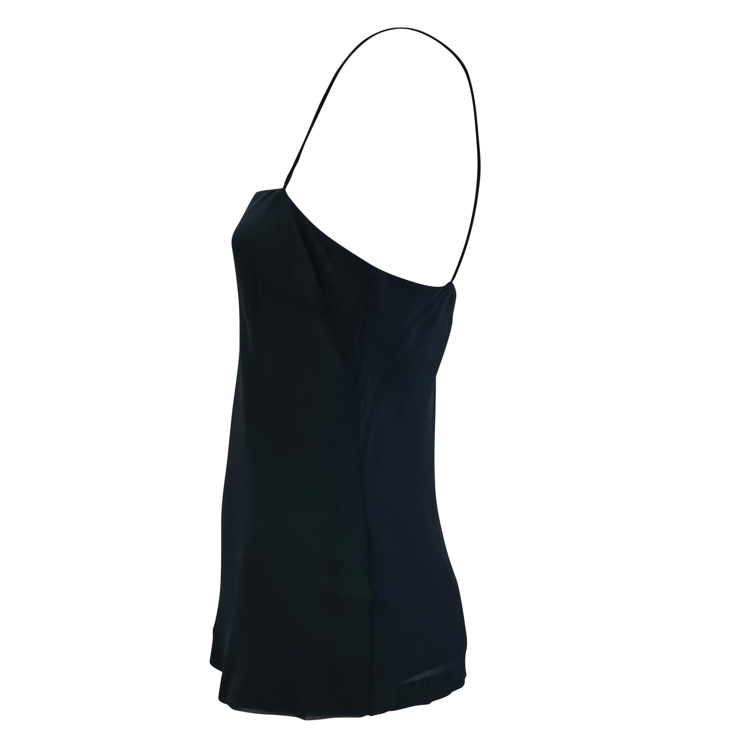 Presenting a sensual Gucci tank top, designed by Tom Ford. This uniquely shaped tank top features spaghetti straps with an a-line construction. Not your average tank top, this shirt was designed for the Spring/Summer 1997 collection and is the