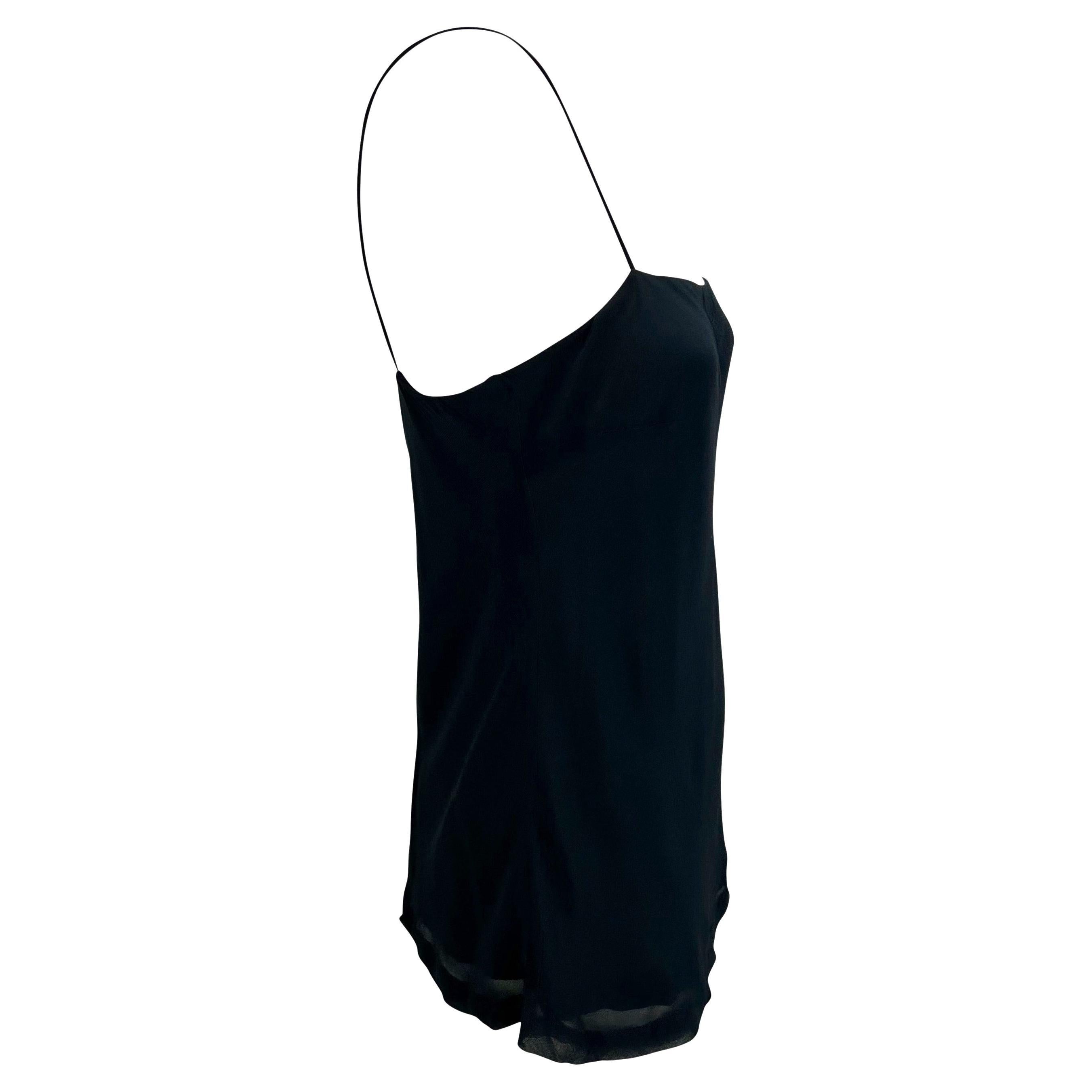 S/S 1997 Gucci by Tom Ford Navy Sheer Crepe Chiffon Silk Blend Tank Top In Excellent Condition For Sale In West Hollywood, CA
