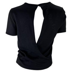 S/S 1997 Gucci by Tom Ford Open Back Black Stretch Knit Short-Sleeve Top