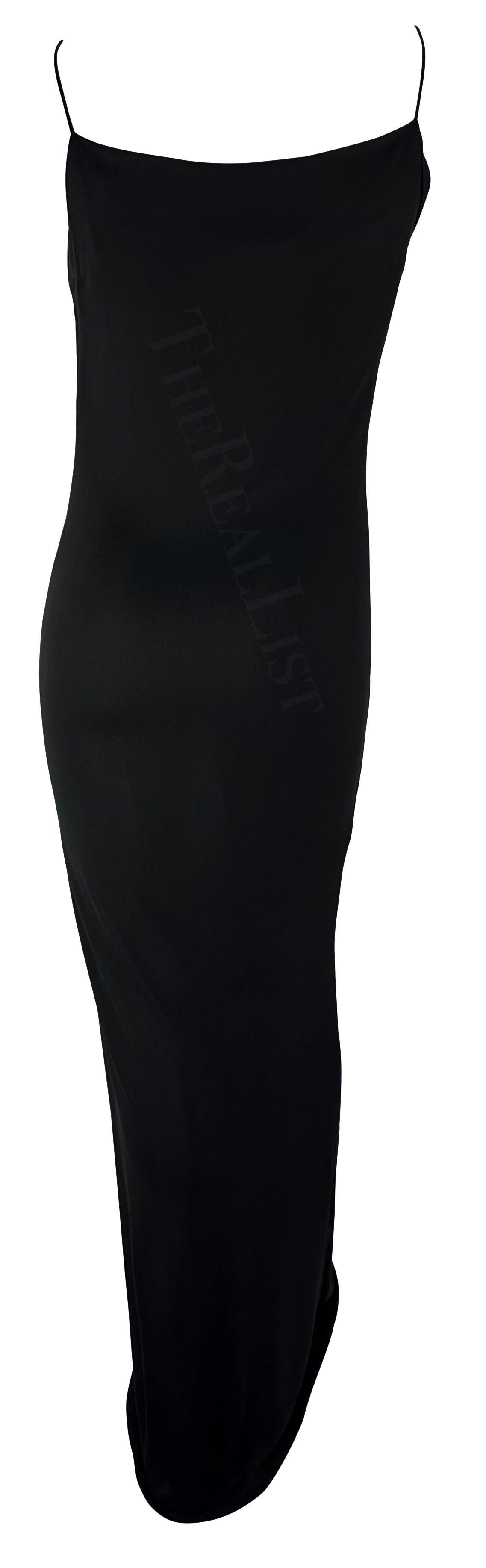 S/S 1997 Gucci by Tom Ford Plunging Cowl Black Slip Bodycon Gown  For Sale 2