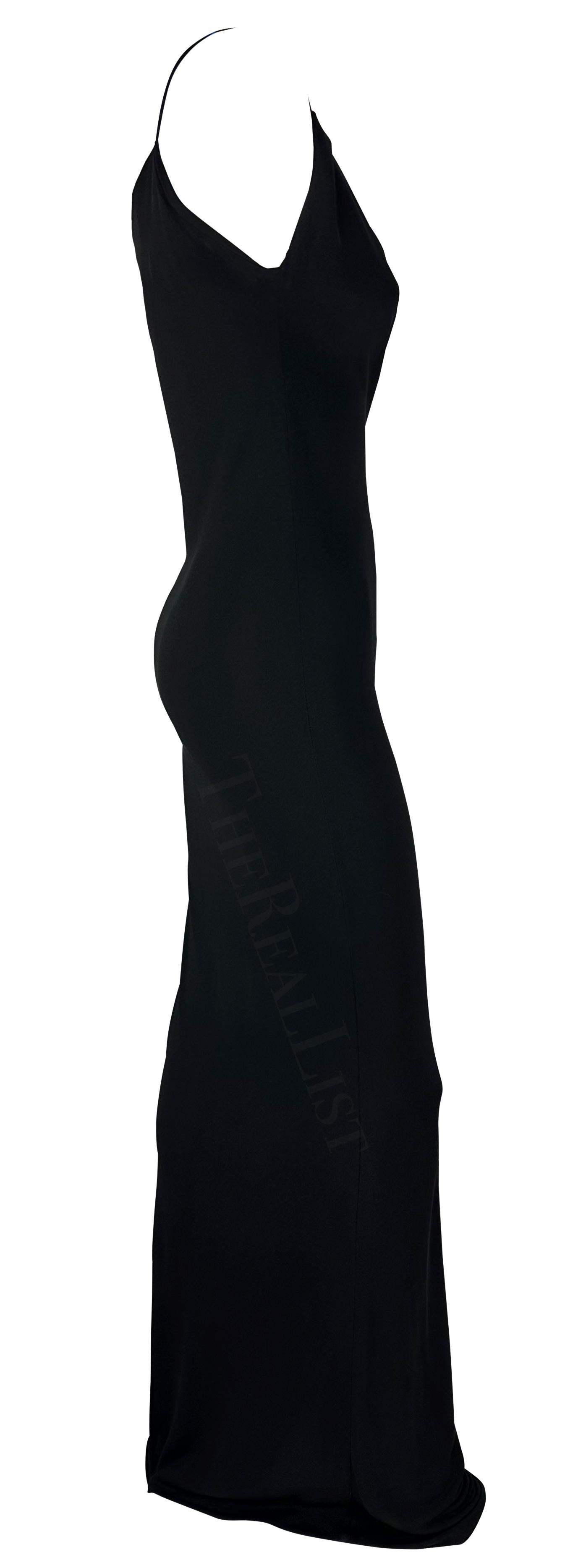 S/S 1997 Gucci by Tom Ford Plunging Cowl Black Slip Bodycon Gown  For Sale 3