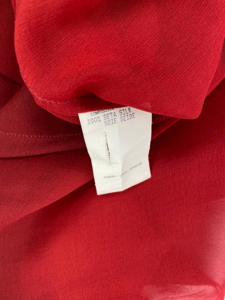 S/S 1997 Gucci for Tom Ford Rotes Ombré-Top aus durchscheinender Seide mit übergroßer Tunika im Angebot 2
