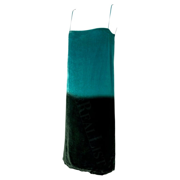 S/S 1997 Gucci by Tom Ford Runway Green Blue Ombr Velvet Shift Dress For Sale at 1stDibs S/S 1997 Gucci by Tom Ford Runway Green Blue Ombr Velvet Shift Dress For Sale at 1stDibs