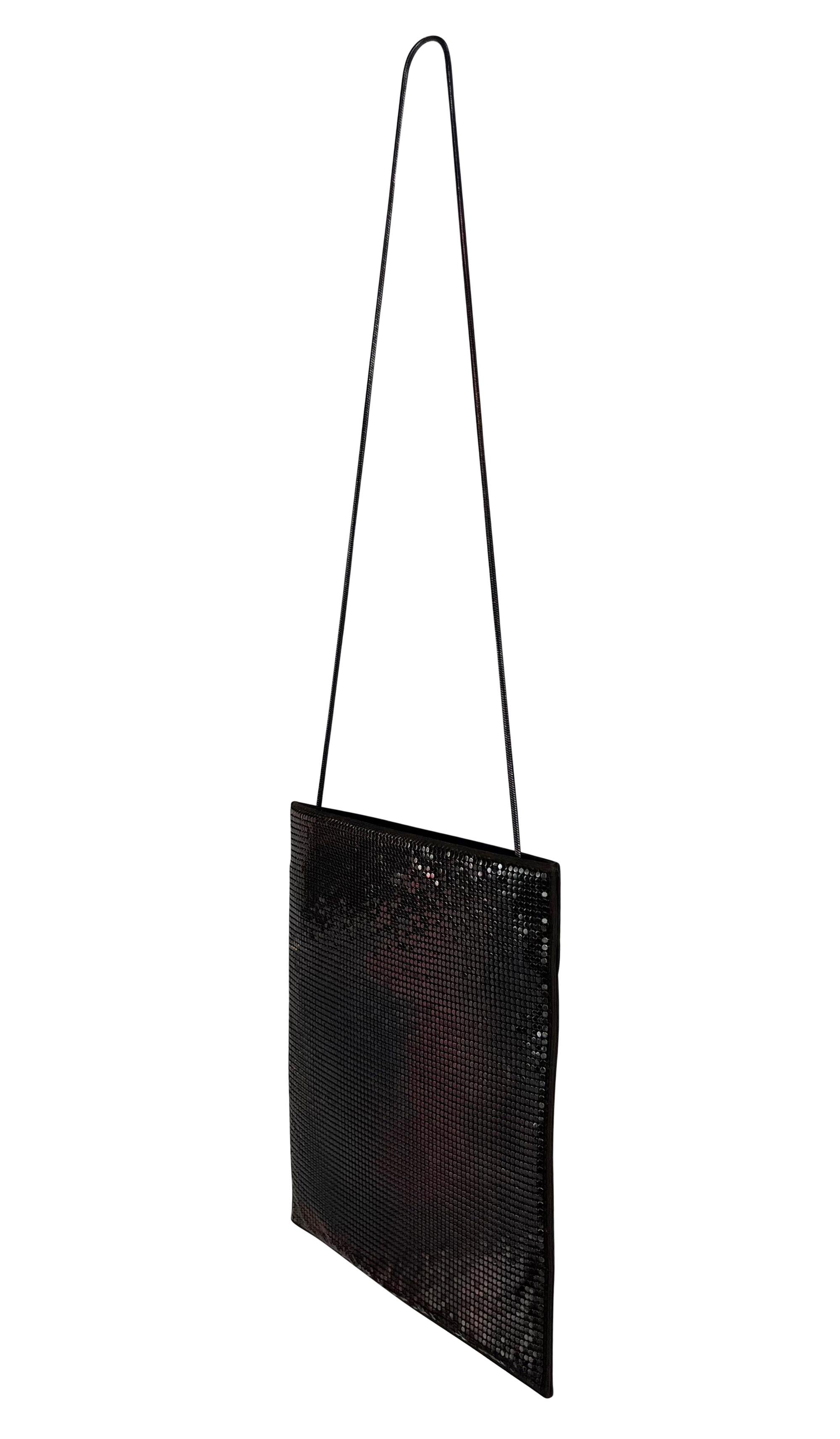 S/S 1997 Gucci by Tom Ford Runway Metal Chainmail Silk Flat Evening Bag For Sale 1