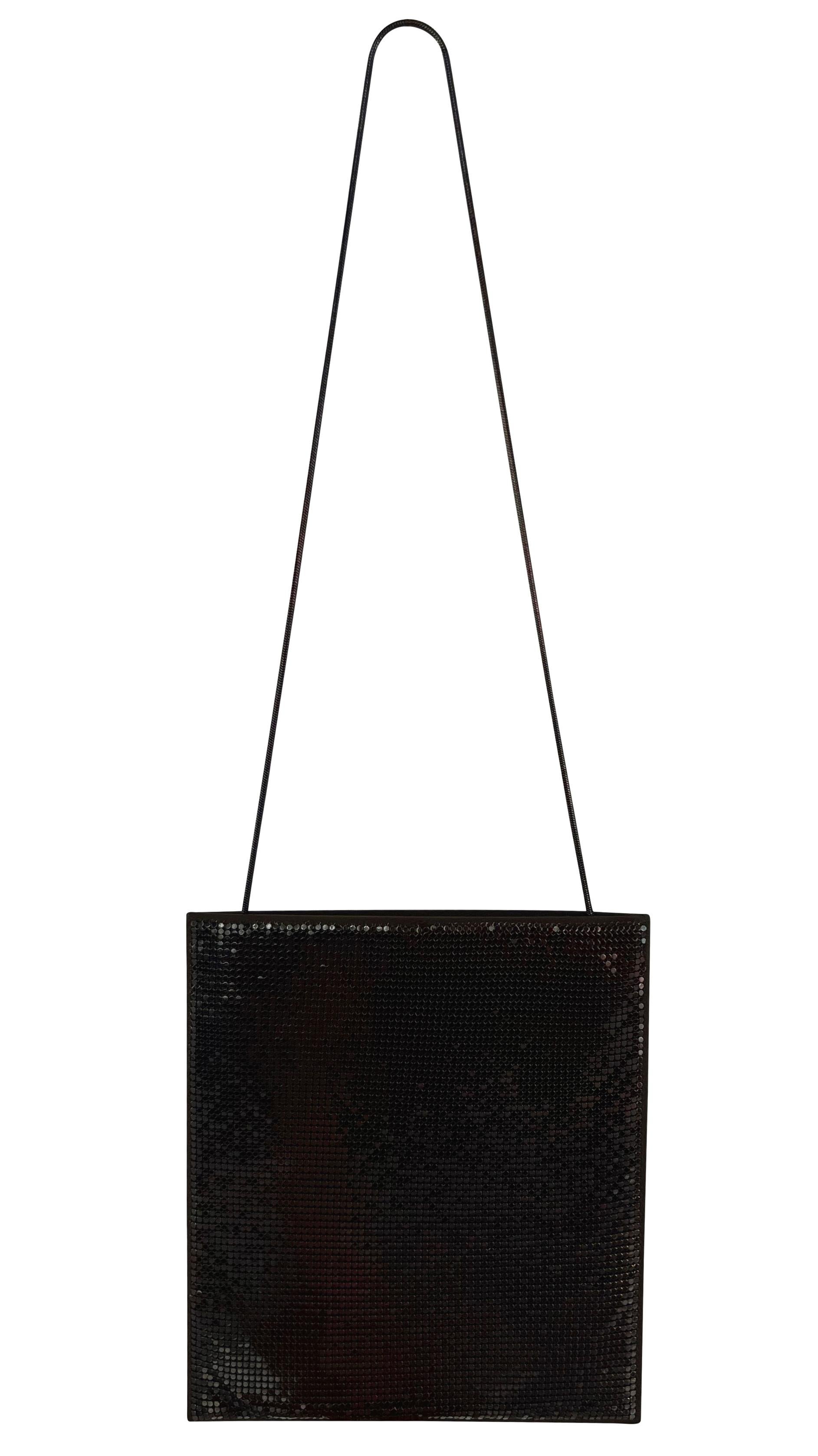 S/S 1997 Gucci by Tom Ford Runway Metal Chainmail Silk Flat Evening Bag For Sale 3