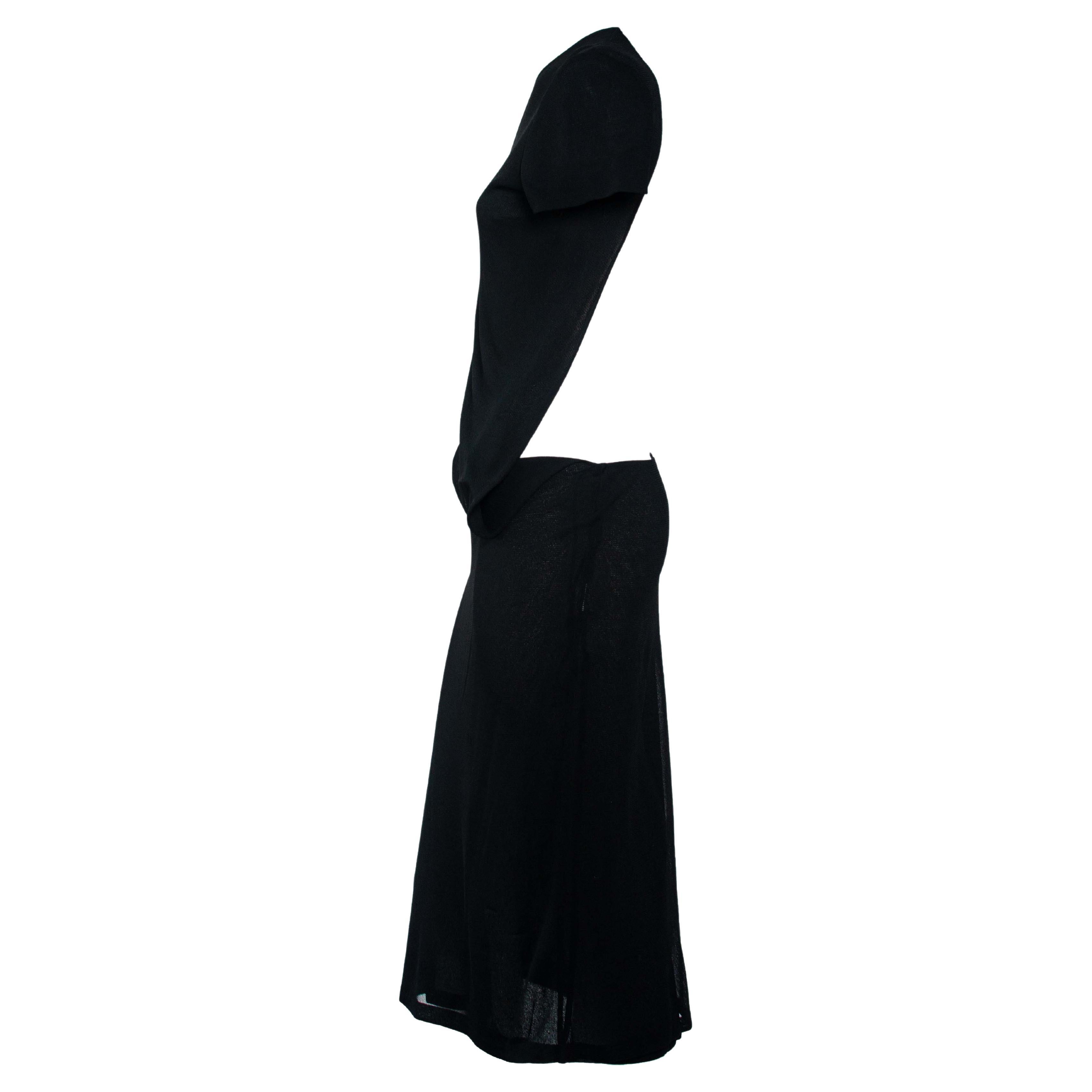Black S/S 1997 Gucci by Tom Ford Runway Sheer Backless Chain Dress
