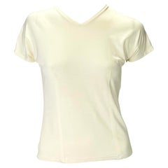 S/S 1997 Gucci by Tom Ford White Stretch V-Neck Tapered T-Shirt