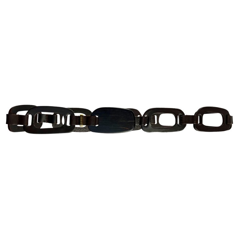 S/S 1997 Gucci by Tom Ford Wood Leather Chain Link Cutout  display picture 1