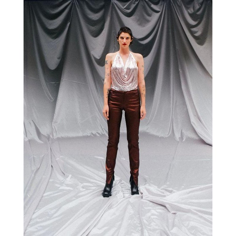 S/S 1997 Gucci S/S Copper Lurex Disco Pants For Sale at 1stDibs